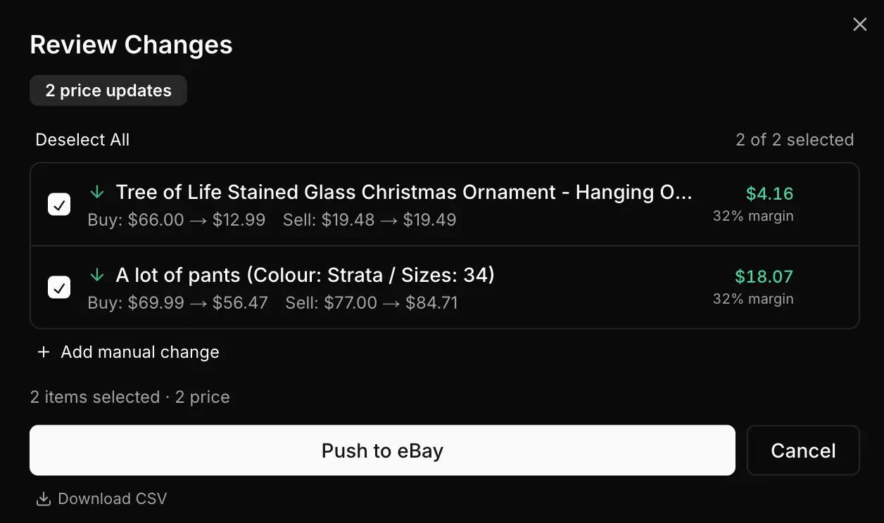 Review Changes Modal